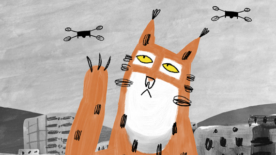 un lynx dans la ville